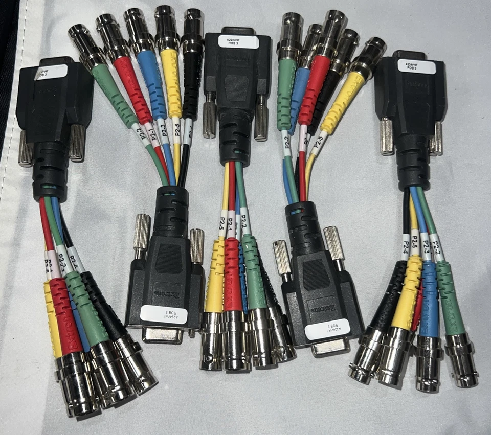 Extron SYM BNCF 6" 15pin HD Male to BNC Female Mini High (5 Lot) A224W47/RAB3 - Image 2 of 4