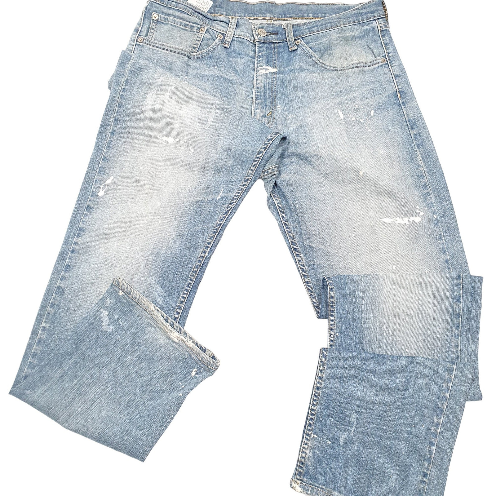 LEVIS 505 Jeans Regular Fit Blue Denim Trousers Mens Stretch W34 L32 image 4