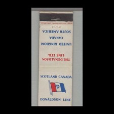 Matchbook Cover - Ship Line - Donaldson Line United Kingdom Canada South America