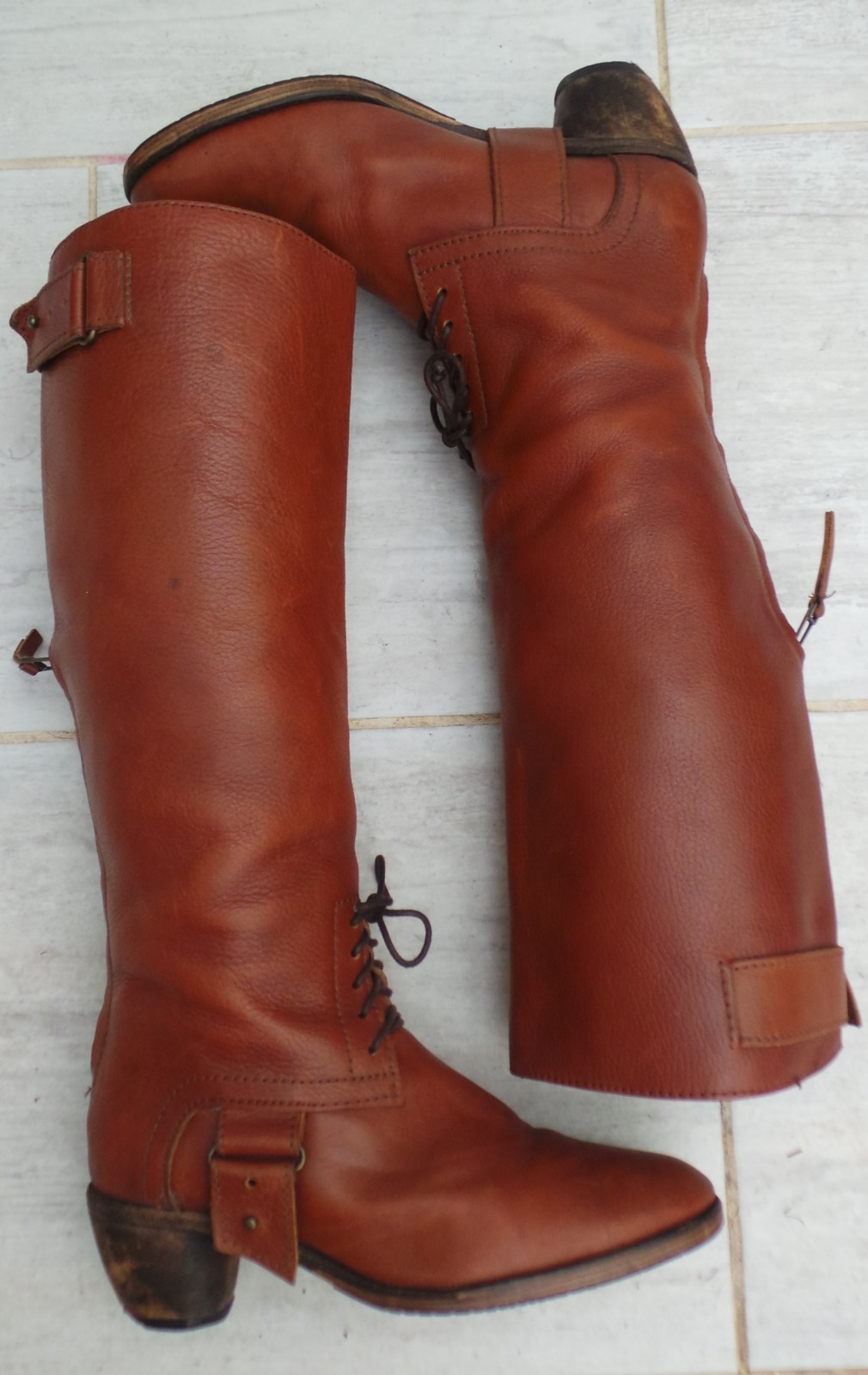 All Saints Rare Knee High Leather Winter Boots UK 6 Mint Condition image 3