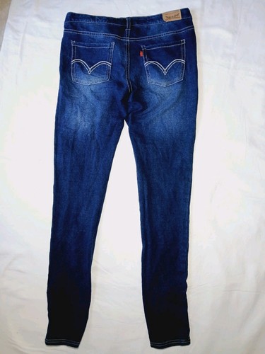 Levis Girls Super Skinny Knit Jeans 16 Reg Dark Wash Cotton/Elastane 28” Inseam - Picture 2 of 16