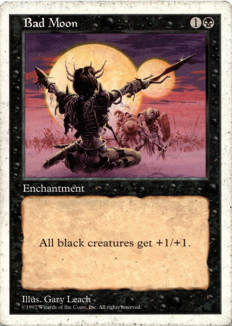 Bad Moon Rare Fifth Edition Magic: The Gathering Damaged