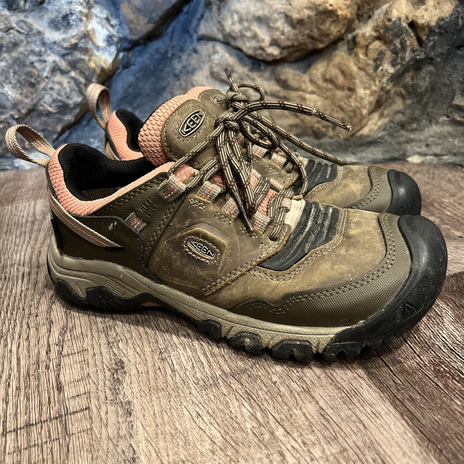 Scarpe da donna Keen escursionismo stringate asciutte impermeabili in pelle marrone misura 8 5 trail