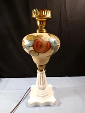 Fenton L.G. Wright Electric Lamp Base Apple Grapes Fruit Design - NO SHADE