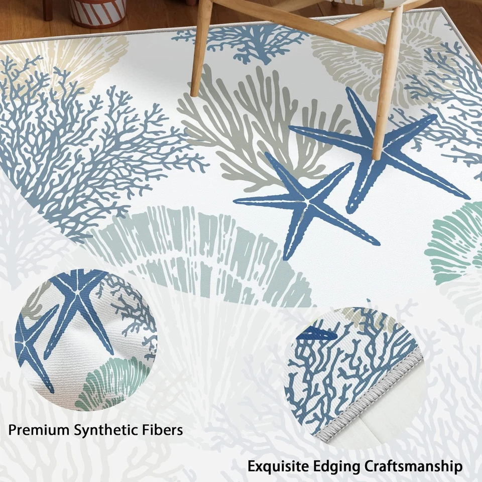 Alfombra Lavable a Máquina 2x6, Alfombra Náutica Antideslizante, Pasillo, Azul Foto 4 de 4