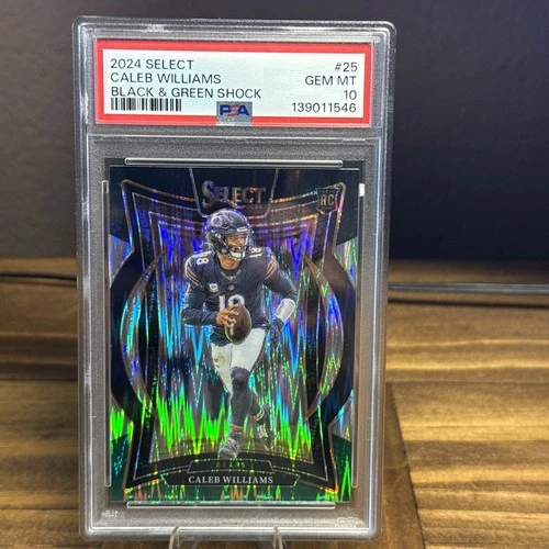 2024 Panini Select - Concourse Caleb Williams #25 Black & Green Shock Prizm (RC)