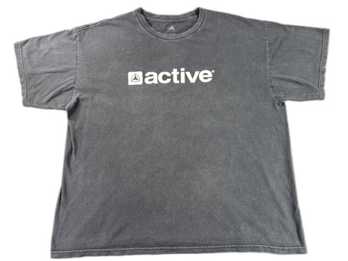 Active Charcoal Streetwear Tee XX LARGE XX Gray Cotton Graphic Crewneck Short