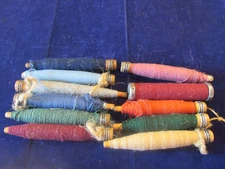 Vintage Wood Industrial Textiles Bobbins Quills Spools and Thread 11pc Lot Zz17