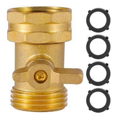 Garden Hose Shut Off Valve - Extended Handle - 3/4'' Heavy Duty Solid Brass Ho