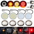 1157 Front & 1156 Rear LED Bullet Turn Signal Brake Lights Smoke Lens for Harley