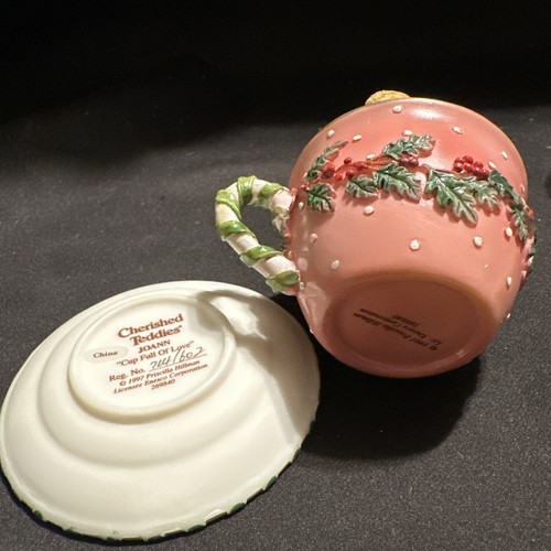 Lot of 3 Cherished Teddies 1997 Christmas Cup Love Joy Peace Bear Mug & Plates - Picture 13 of 19