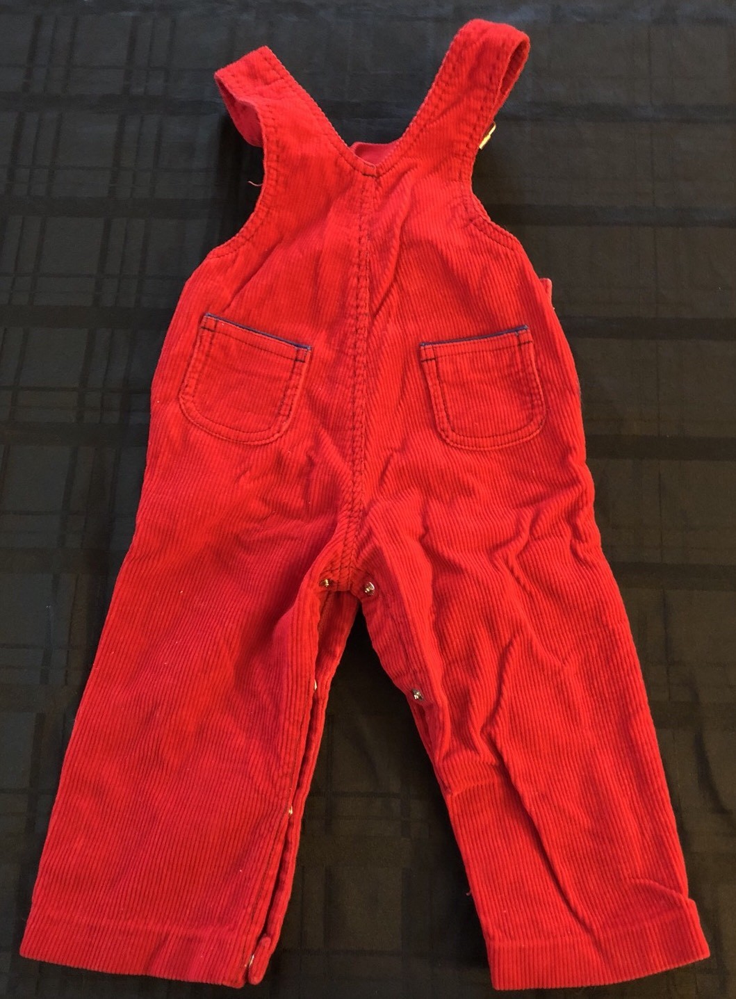 Vintage Popsicle Corduroy Boy Overalls Size 12M Gem
