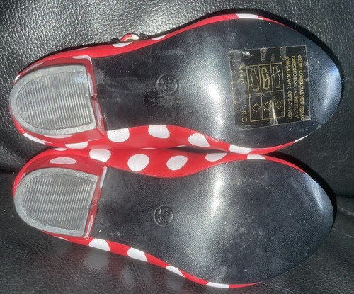 TACCHI A POIS BIANCHI E ROSSI DA RAGAZZA TAGLIA UK 7 EUR 24 NUOVI MAI INDOSSATI - Foto 9 di 9