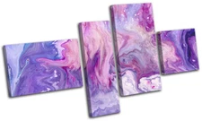 Marble Design Pink Purple Cool Abstract MULTI CANVAS WALL ART Picture Print