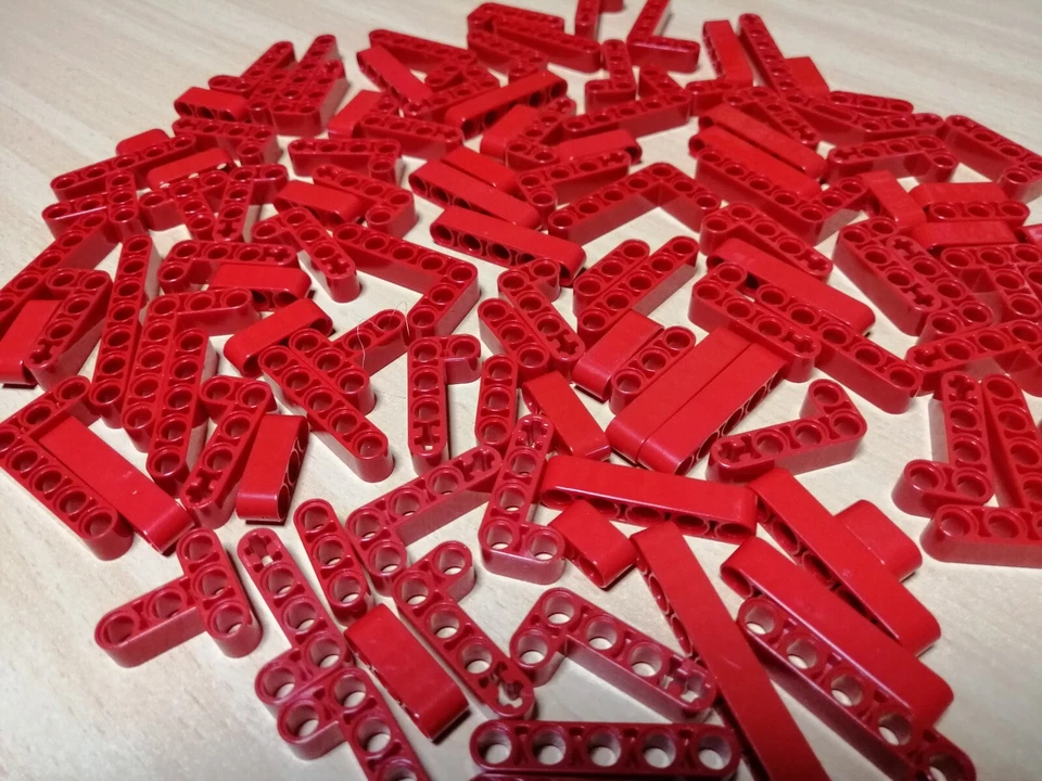 LEGO TECHNIC Großes Konvolut kleiner Liftarme rot / Lochstangen Technik red - Bild 3 von 4