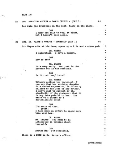Mad Men Episode Script "Red in the Face" Jon Hamm, John Slattery (2007)- Reprint - Picture 3 of 10