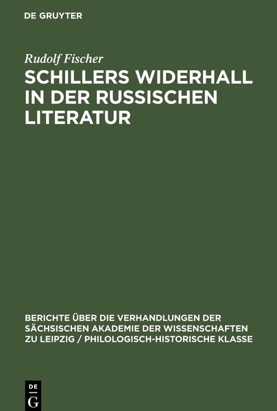 Schillers Widerhall In Der Russischen Literatur | Buch | 9783112482872-image