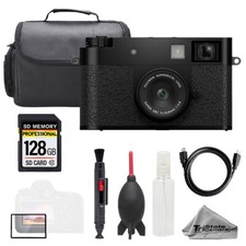 FUJIFILM X half Digital Camera Black   128GB  Bag Screen Protector-Basic Kit