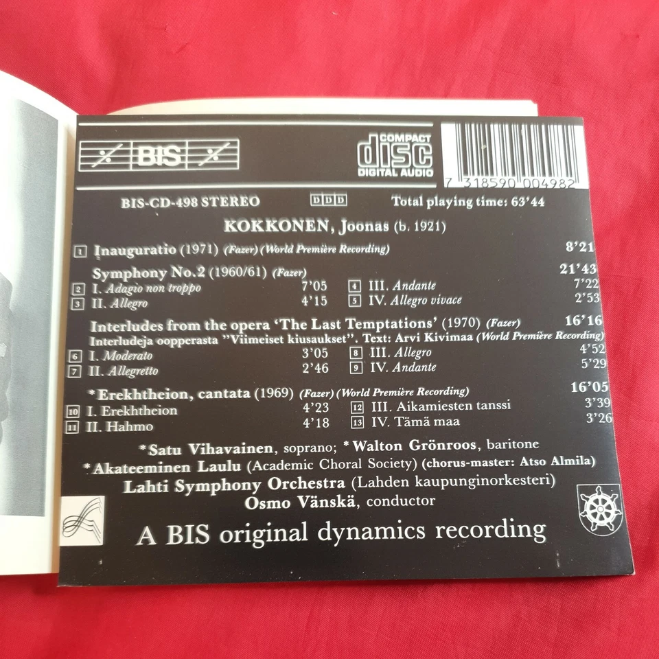 Joonas Kokkonen Inauguración Sinfonía Nº 2 Interludios de LAS ÚLTIMAS TENTACIONES Foto 4 de 4