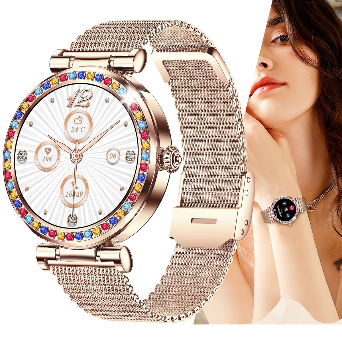 Bluetooth Smart Watch Bracelet Sport Fitness Tracker Fashion Lady Wristwatch