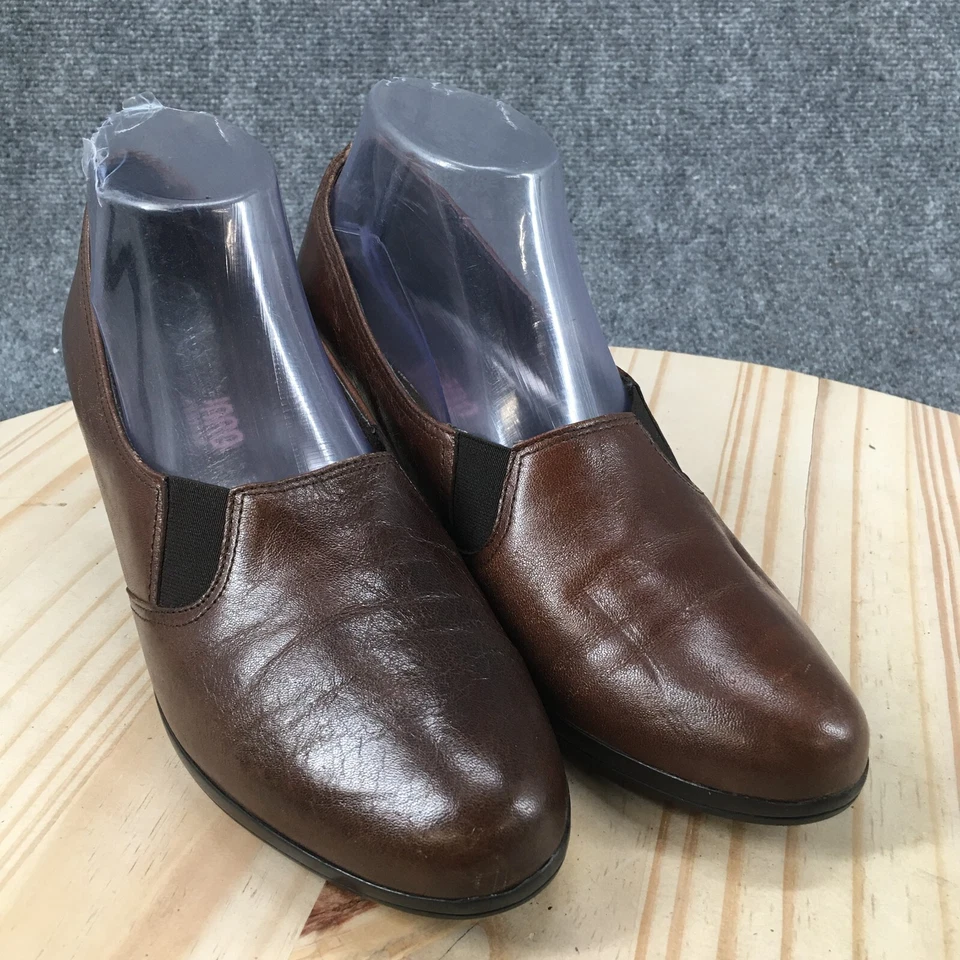 Zapatos Munro Americanos Mujer 8.5 M Bomba Cuero Marrón Informales Tacones Bloque M291051 Foto 3 de 4