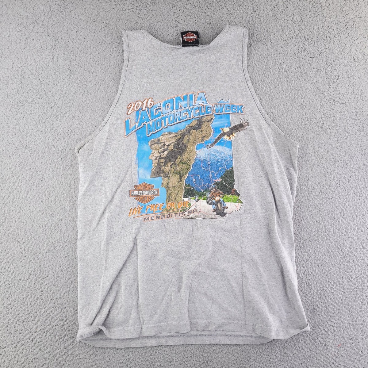 Harley Davidson & Laconia タンクトップ S Harley Davidson Shirt Mens Large Tank Sleeveless Laconia Graphic