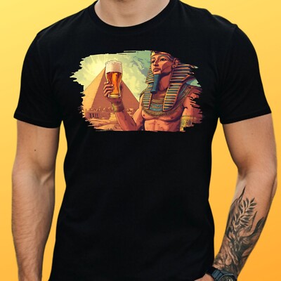 Mens Pharaoh Beer Print Cotton T-Shirt Size XS to 5XL