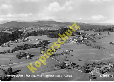Lindenberg Large Wood Postcard Bayr. Allgäu View to 7 Countries Alps Postcard