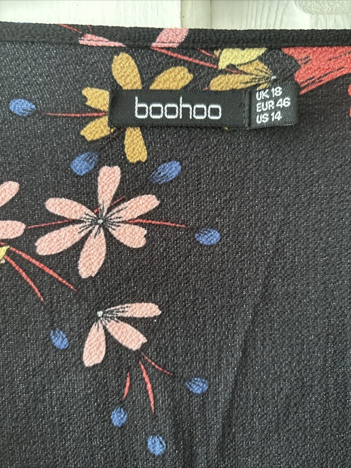 Boohoo Floral Wrap Midi Dress Size 18 BNWOT eBay