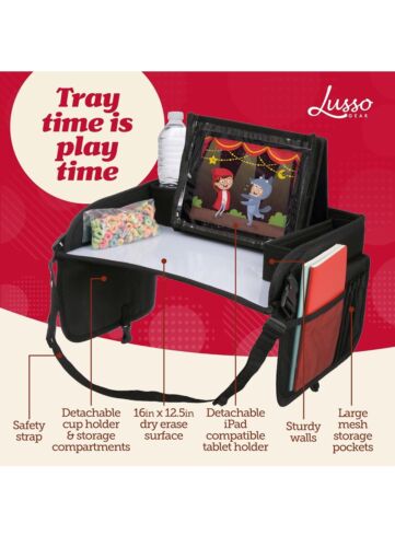Lusso Gear Kids Travel Tray For Kids Car Seat-Essential Accessories Airplane