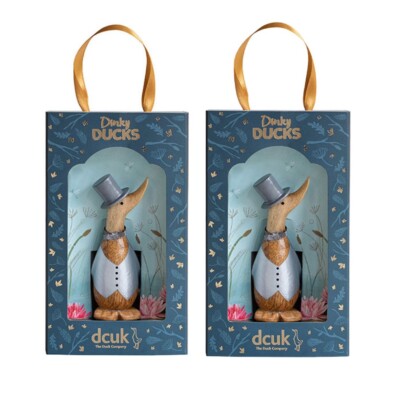 DCUK Mr and Mr rustikale hölzerne schicke Hochzeit Enten Geschenkbox Geschenk für Paare