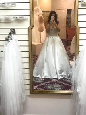 maggie sottero sophronia wedding dress size 8 never worn beaded bodice,  satin | eBay