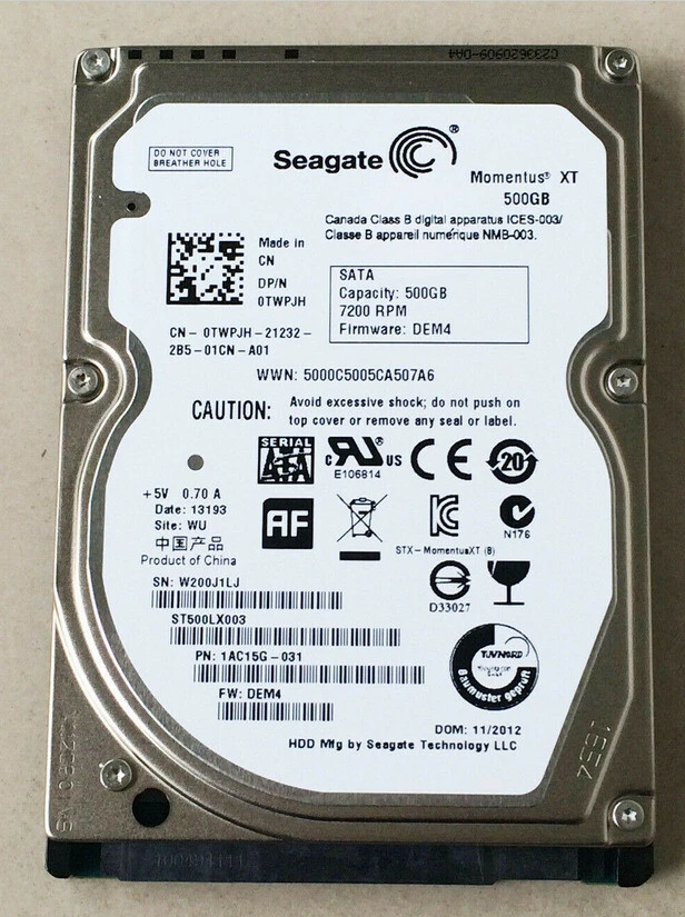 For Seagate ST500LX003 500GB Hybrid SSHD 2.5" 32 MB SSD 8GB SATA 6Gb/s 7200 RPM - Image 2 of 3