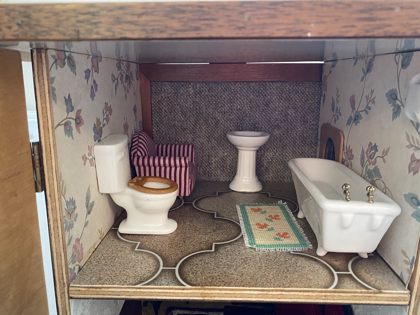 vintage doll house + furniture eBay