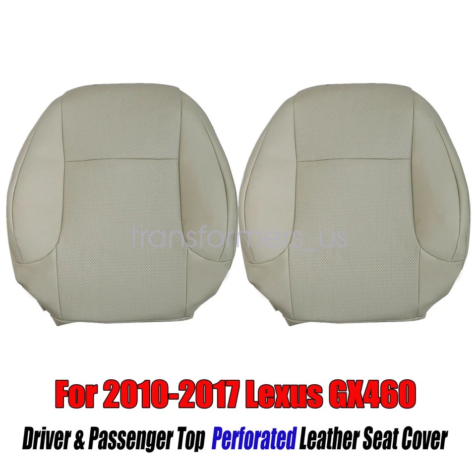 Cubierta de asiento de cuero perforada trasera inclinada delantera bronceada para Lexus GX460 2010-2017 Foto 2 de 4