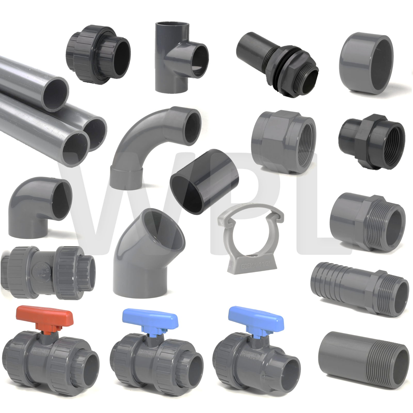 PVC Inch Pressure Pipe & Fittings Solvent Weld 1/2" 4" WRAS uPVC PVCu