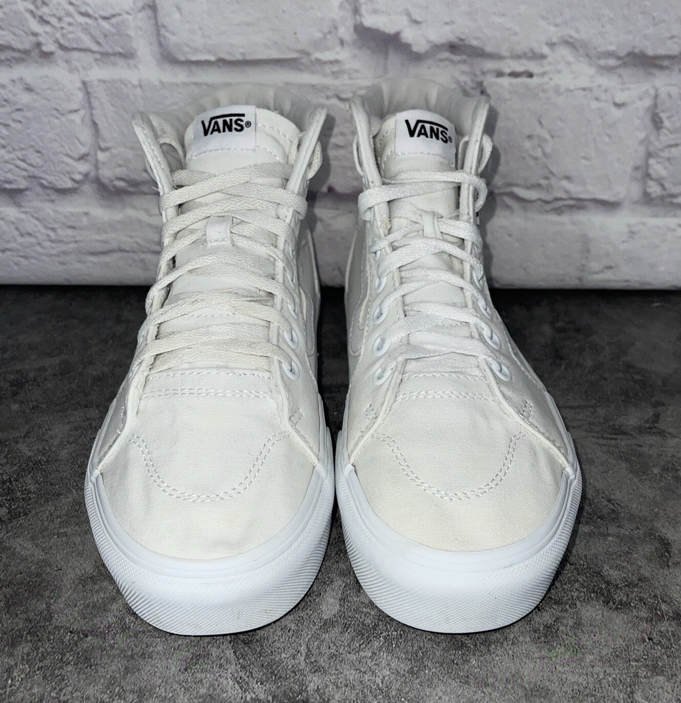 Vans Women’s SK8HI Triple White Platform Sneakers Si… Gem