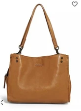 American Leather Co. Women's Lenox Triple Entry Brown Leather Satchel Handbag