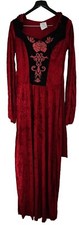 Halloween Gothic Vampire Goth Hooded Robe Red/Black Adult Womens Medium