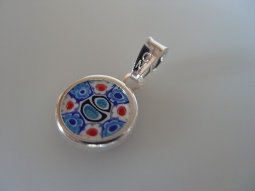 Mini Millefiori Rimorchio Originale Vetro di Murano Decorazione Vero Argento - Foto 2 di 5