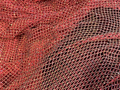 Neon Pink Crystal rhinestone 4way stretch mesh fabric 48” width sold by the yard - Picture 9 of 11