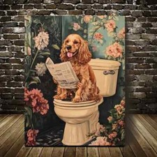 Beautiful Contemporary Cocker Spaniel Painting Metal Print Ready to Hang