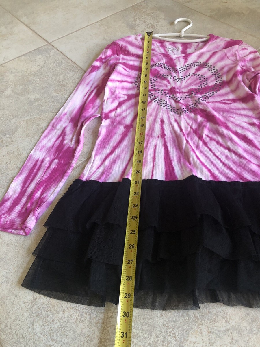 Robe Justice Pour Fille - Taille 18 - Rose Et Noir - Manches Longues - Occasion Très Bon état