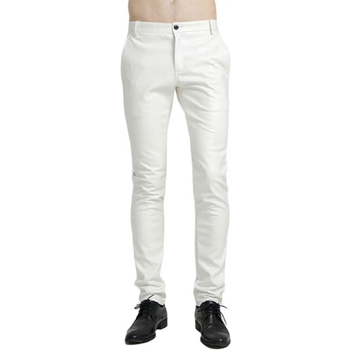 Herren Kunstlederhose gerades Bein schmale Hose Nasslook Freizeit Party Tanz - Bild 6 von 16