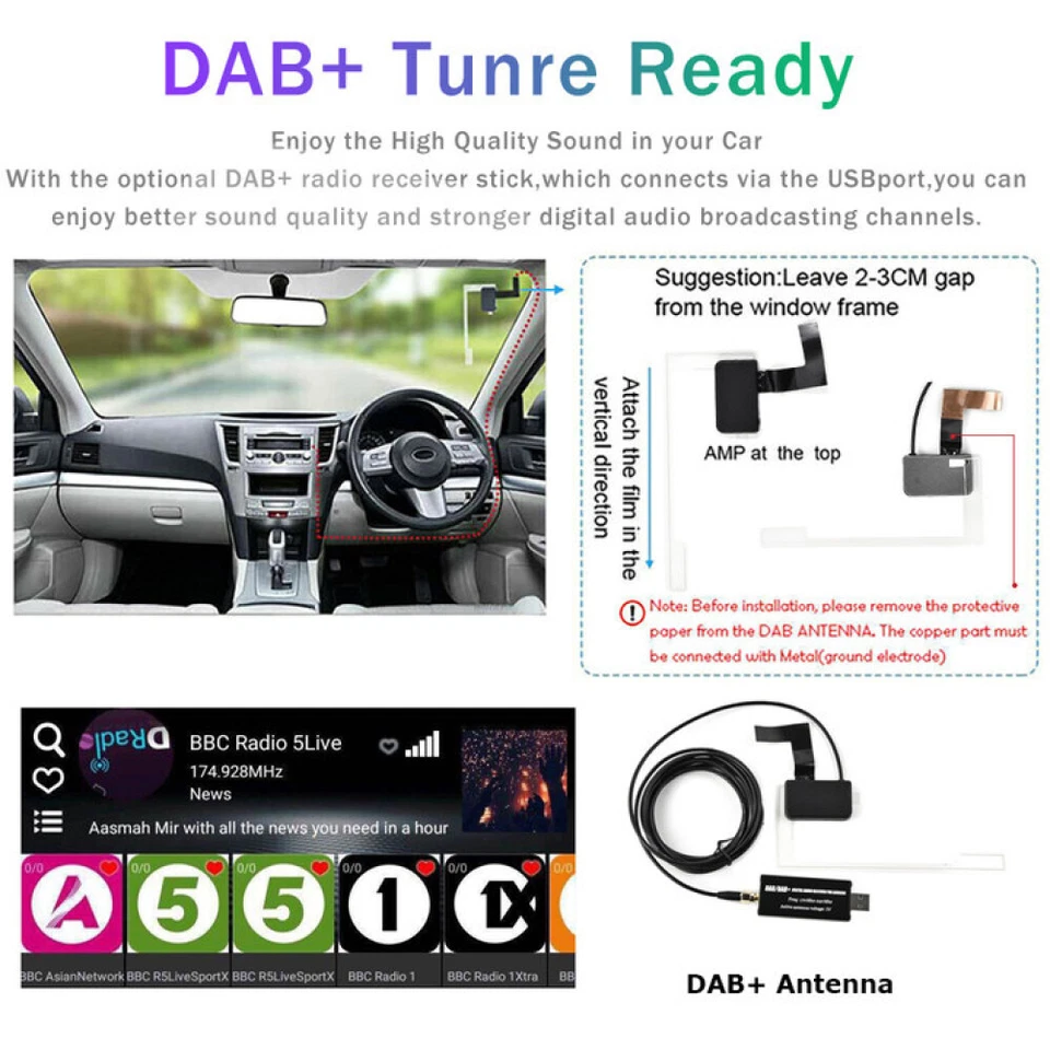 DAB+ 6.9 Zoll Carplay 1 Din Autoradio 2G+64G Android 13 GPS Navi WiFi BT Kamera - Bild 4 von 4