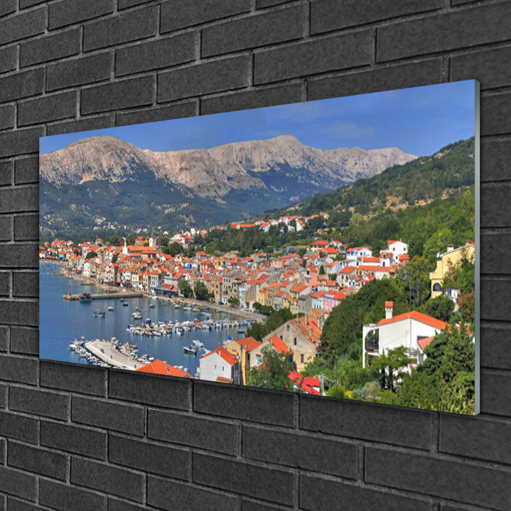 Tableau verre Tulup 100x50 cm décoration murale lavable pour cuisine et salon