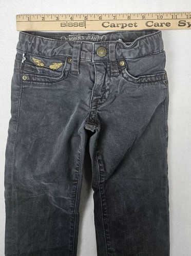 Robin's Jean Kid's Gold Studded Wings Denim Gray Pants Jeans Size 2 - Picture 19 of 19