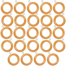Image of Curtain Rings Extra Strong Unbreakable to fit 28mm Wood Wooden Poles 24 Pack