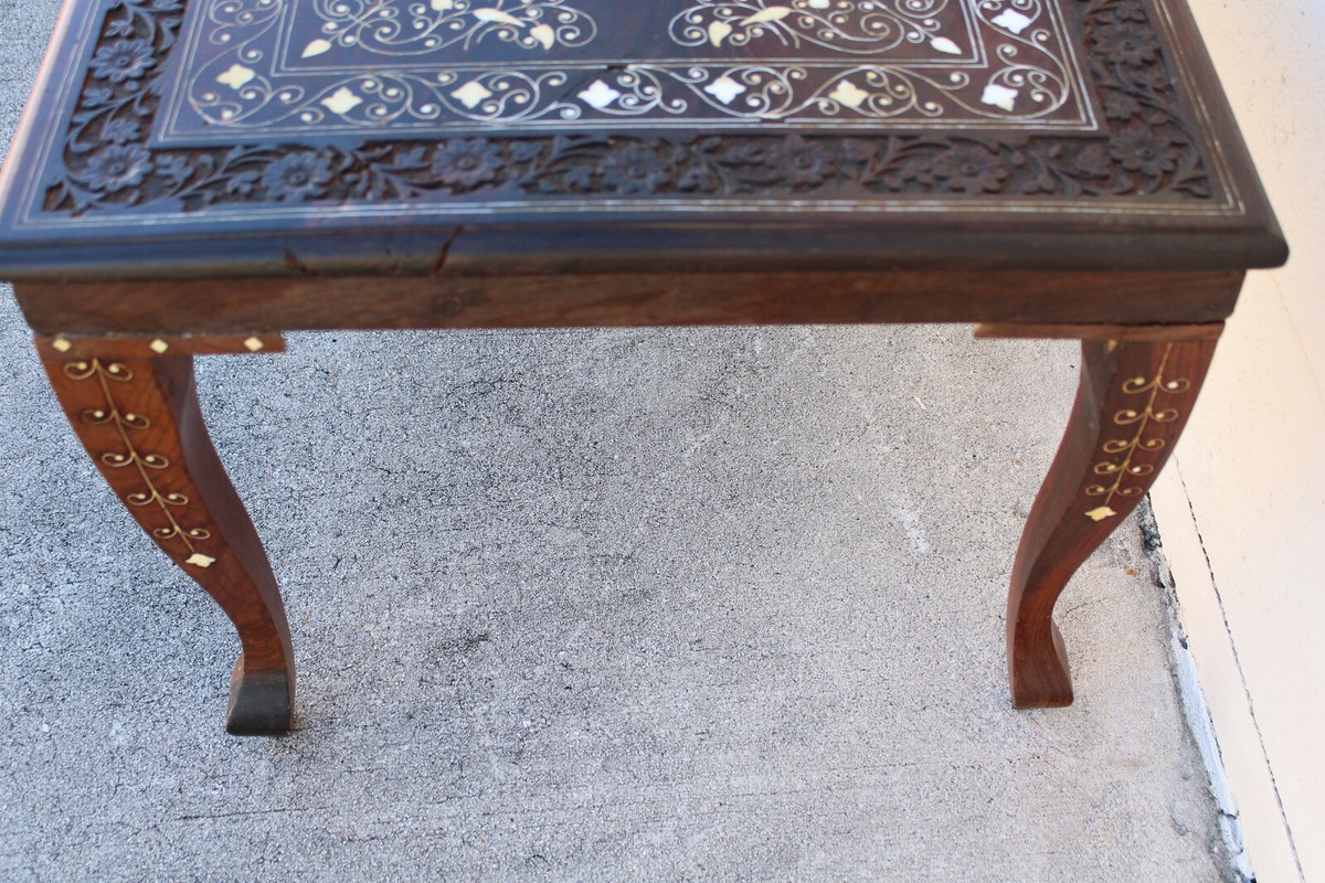 その他 Indian vintage work table. Rustic Vintage Indian Coffee Table with Ironwork and Custom Glass
