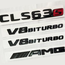 Für Mercedes CLS63s AMG V8 Biturbo Ebleme Aufkleber Badge Schwarz Glänz Auto Für Mercedes CLS63s AMG V8 Biturbo Ebleme Aufkleber Badge Schwarz Glänz Auto